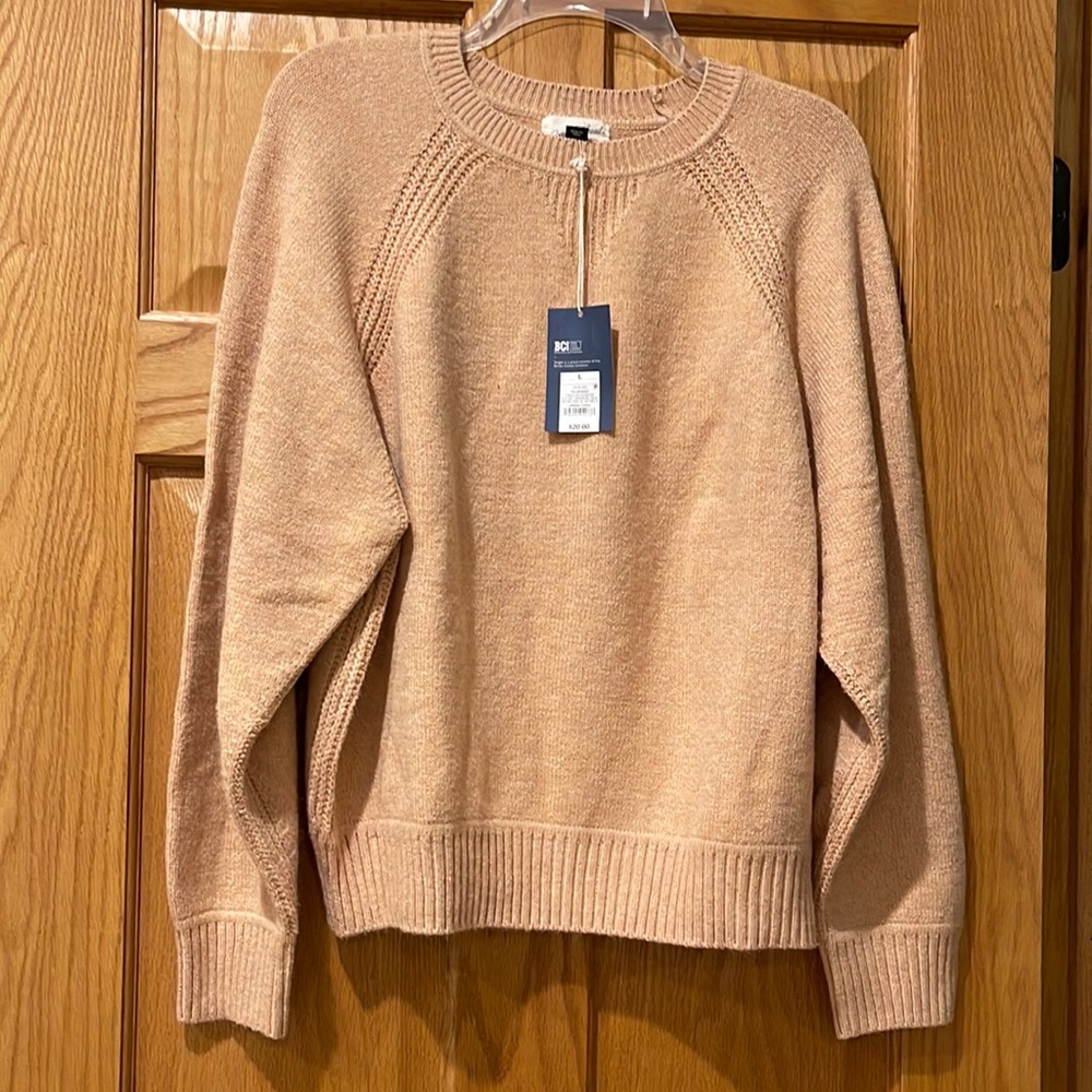 Universal Thread womens tan crew neck sweater size large -NWT